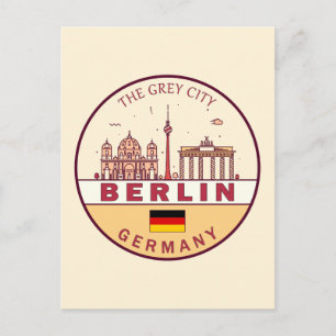 Berlin Germany City Skyline Emblem Postcard