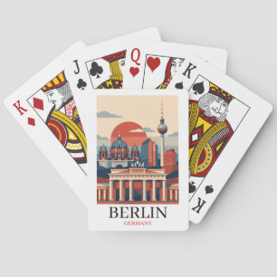 Berlin Germany City Skyline – Minimalist Vintage Playing Cards