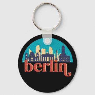 Berlin Germany City Skyline Vintage Cityscape Key Ring
