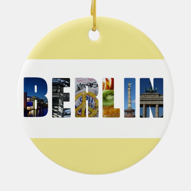 Berlin Germany City Travel Photos Ceramic Ornament (Back)