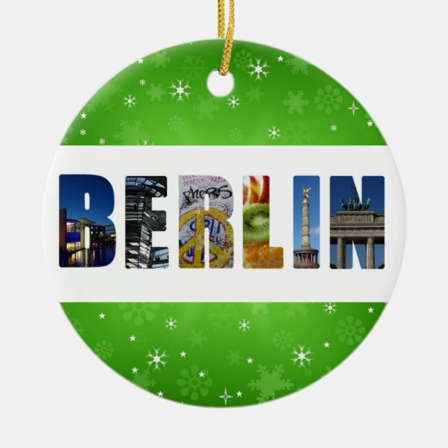 Berlin Germany City Travel Photos Christmas Ceramic Ornament (Front)