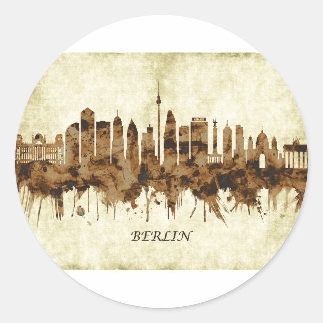 Berlin Germany Cityscape Classic Round Sticker (Front)