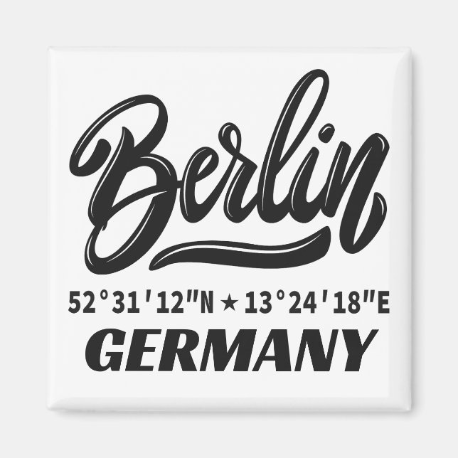 Berlin Germany Coordinates Magnet (Front)