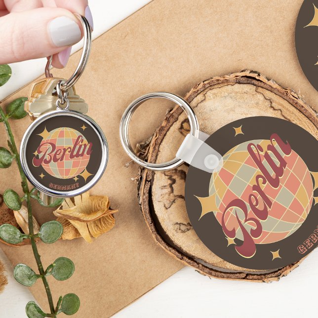 Berlin Germany Disco ball Retro Vintage Key Ring (Creator Uploaded)