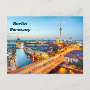 Berlin, Germany Downtown in the Evening  Postcard