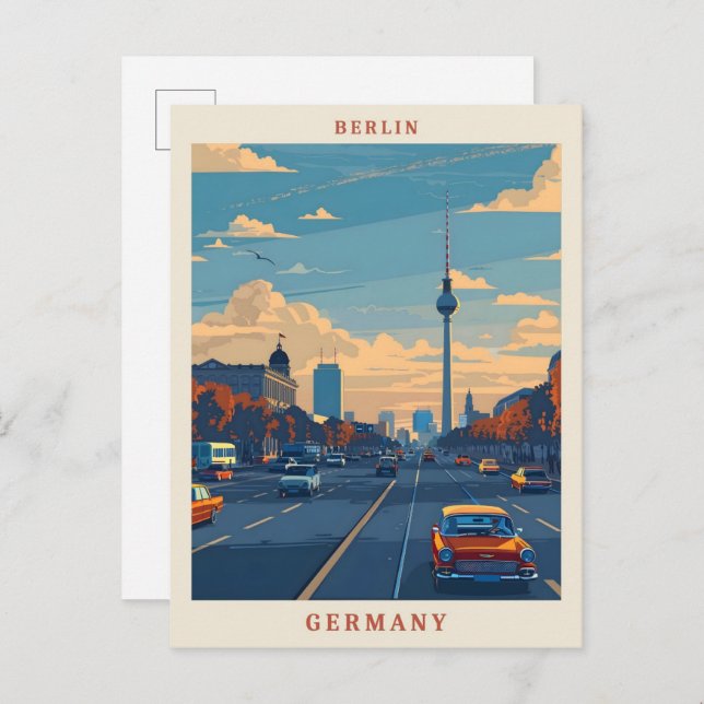 Berlin Germany Elegant Vintage Travel Postcard (Front/Back)
