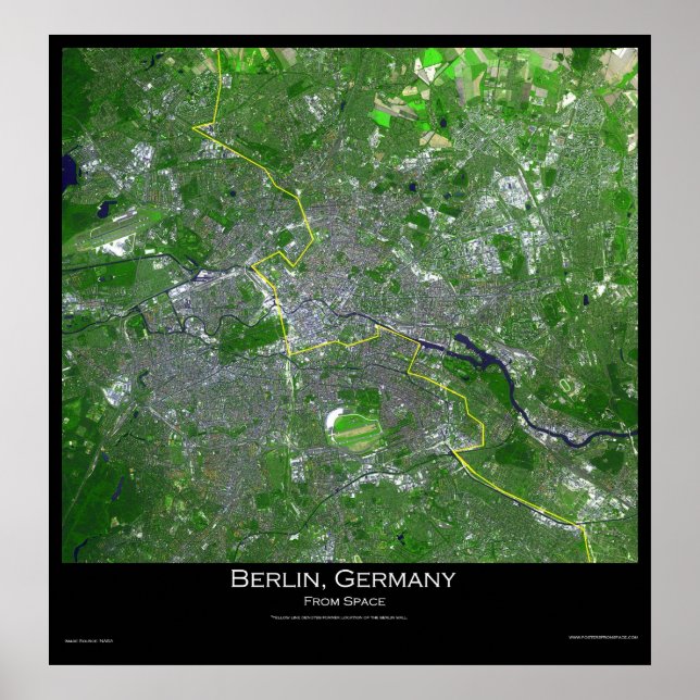 Berlin Germany From Space Poster (Front)