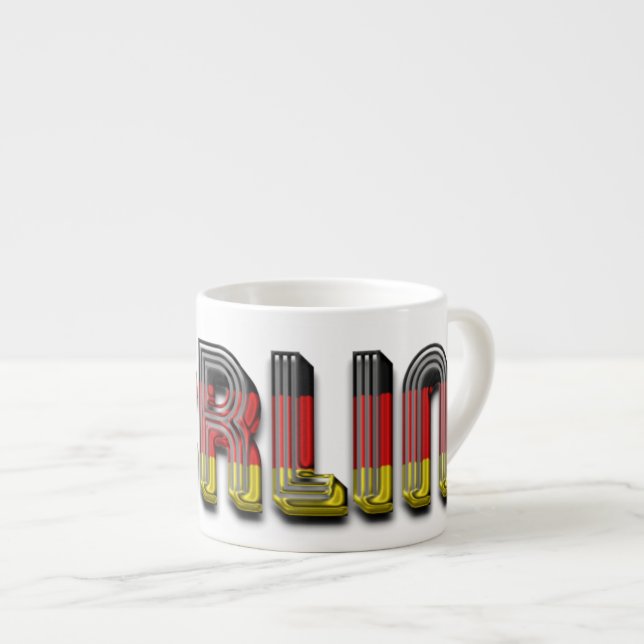 Berlin Germany German Flag Colours Typography Espresso Cup (Front Right)