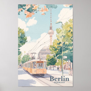Berlin Germany Gouache Paint Illustration Travel P Poster