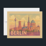 Berlin Germany Iconic Scene Postcard<br><div class="desc">Commemorate Berlin,  Germany with this vintage-inspired city emblem. Perfect for travelers and history enthusiasts,  this design captures the iconic landmarks and vibrant spirit of this historic European capital.</div>