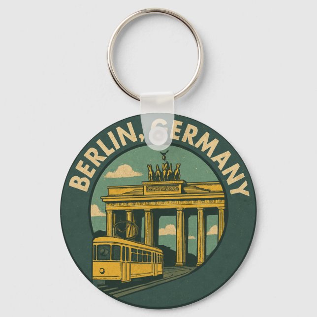 Berlin Germany Landmark Art Key Ring (Front)