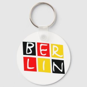 Berlin, Germany Logo in Squares Key Ring