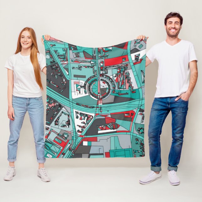 Berlin, Germany Map Fleece Blanket (In Situ)