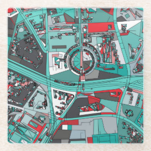 Berlin, Germany Map Glass Coaster