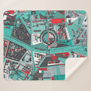 Berlin, Germany Map Sherpa Blanket