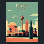 Berlin Germany Minimalist Vintage Art Poster<br><div class="desc">This poster can be used to decorate a room,  office,  or any other space,  and they serve as a reminder of past travels or as a way to inspire future trips.</div>