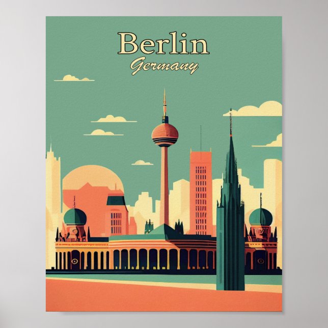 Berlin Germany Minimalist Vintage Art Poster (Front)