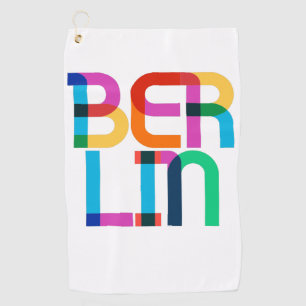 Berlin Germany Pop Art Letters Golf Towel