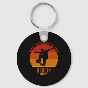 Berlin Germany Skateboarder Urn Skateboarding 3 Key Ring
