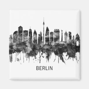 Berlin Germany Skyline BW Magnet