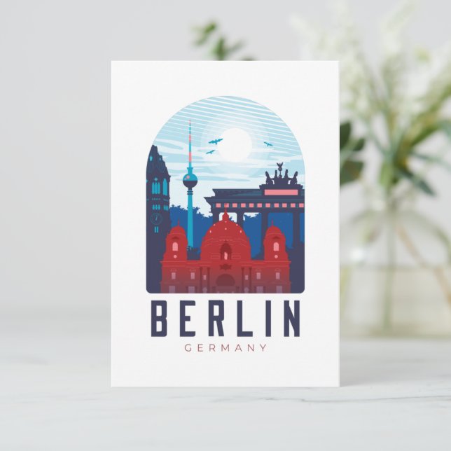 Berlin Germany Skyline Greeting Card (Standing Front)
