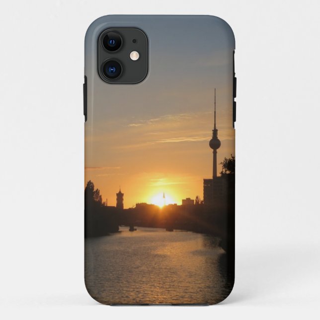 Berlin Germany Skyline Night Fernsehturm Case-Mate iPhone Case (Back)