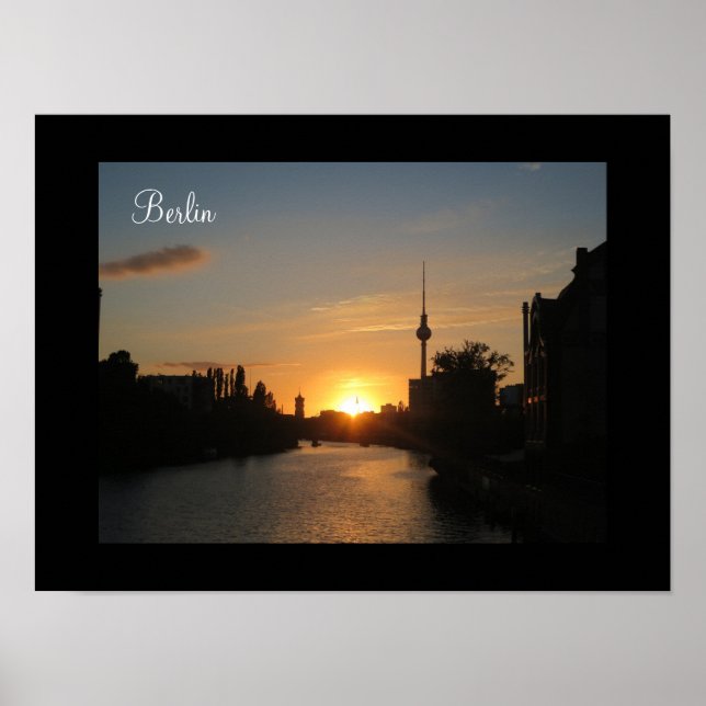 Berlin Germany Skyline Night Poster Fernsehturm (Front)