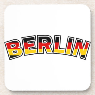 Berlin, Germany, text with Germany flag colours Coaster
