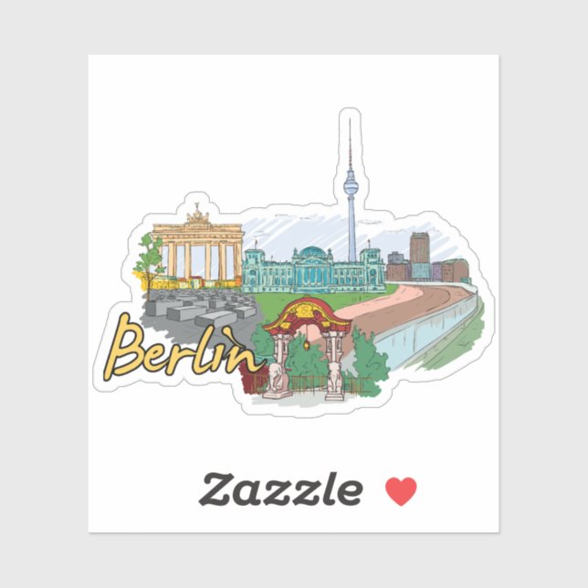  Berlin Germany Travel Sticker, German Vacation (Sheet)