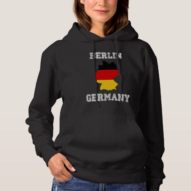 Berlin Germany Vintage Germany Flag Map Hoodie (Front)