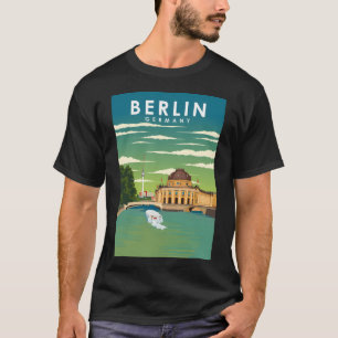 Berlin Germany Vintage Minimal Retro Travel Poster T-Shirt