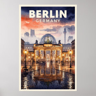 Berlin Germany Vintage Travel Poster