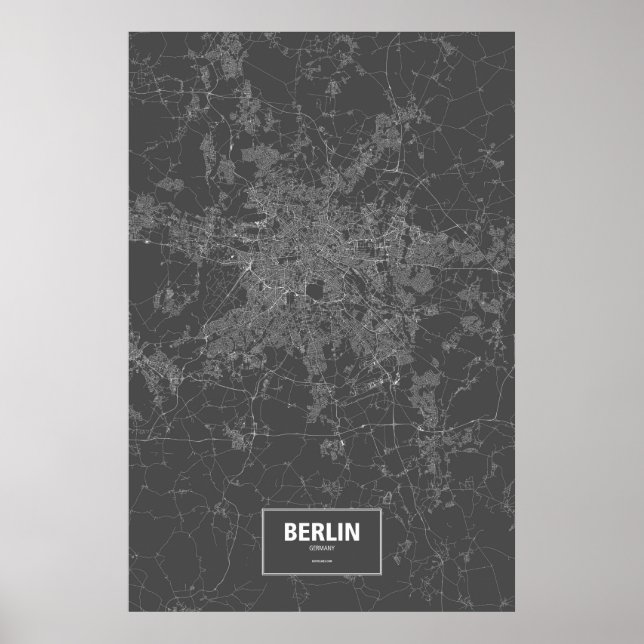 Berlin, Germany (white on black) Poster (Front)