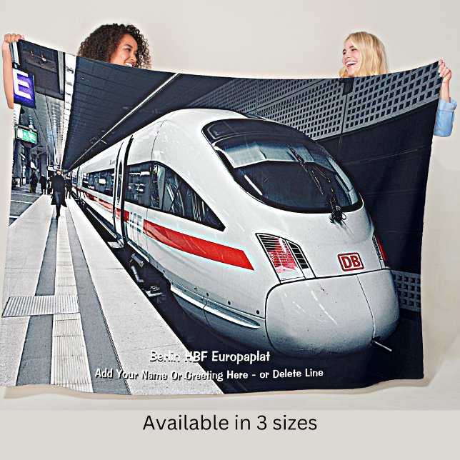 Berlin HBF Europaplat Modern Train - Add Name      Fleece Blanket (Creator Uploaded)