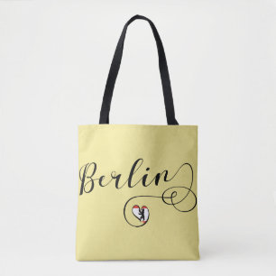 Berlin Heart Grocery Bag, Germany Tote Bag