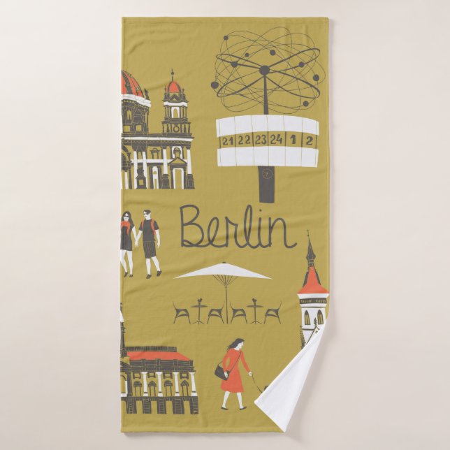 Berlin landmarks and monuments bath towel (Bath Towel)