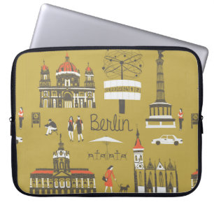 Berlin landmarks and monuments laptop sleeve