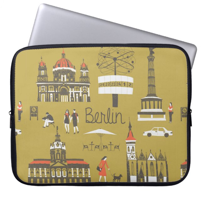 Berlin landmarks and monuments laptop sleeve (Front)