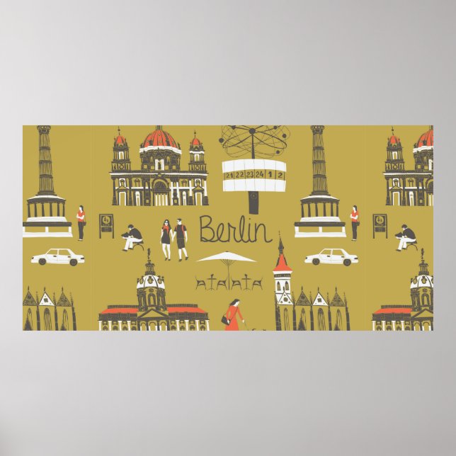 Berlin landmarks and monuments poster (Front)