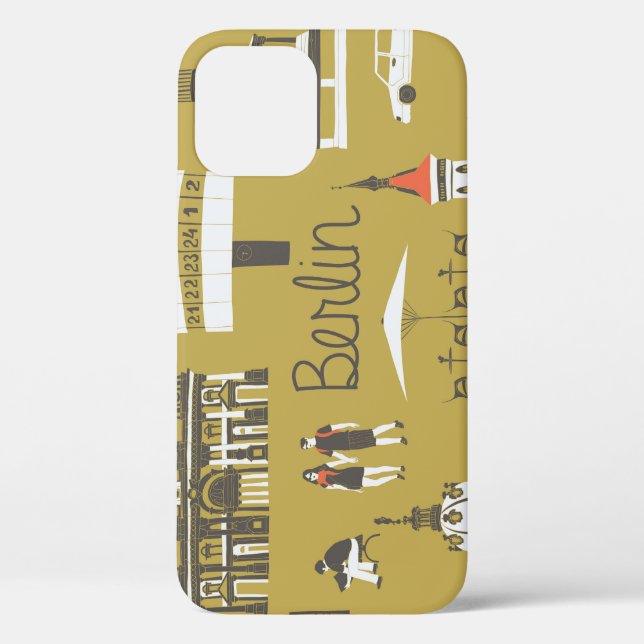 Berlin Landmarks, Monumental Illustration. Case-Mate iPhone Case (Back)