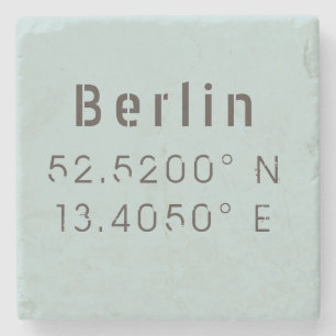 Berlin Latitude Longitude Stone Coaster