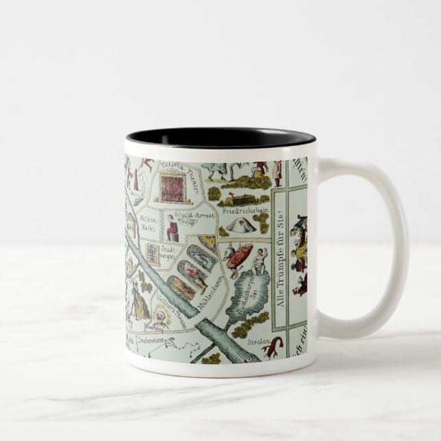 Berlin living and amusement plan Two-Tone coffee mug (Right)
