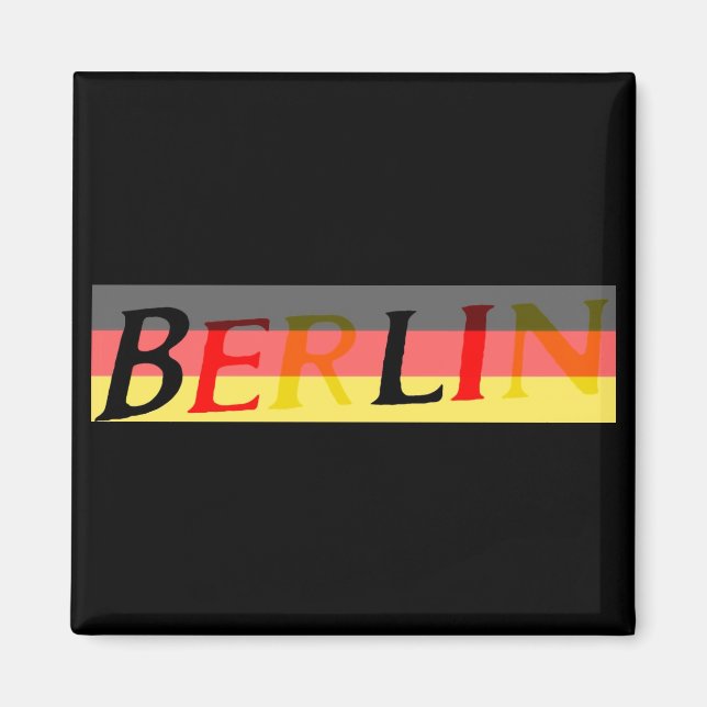Berlin Logo on German Flag Magnet (Front)