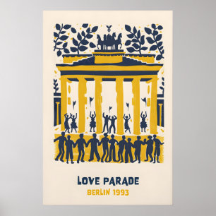 Berlin Love Parade Poster - Brandenburg Gate