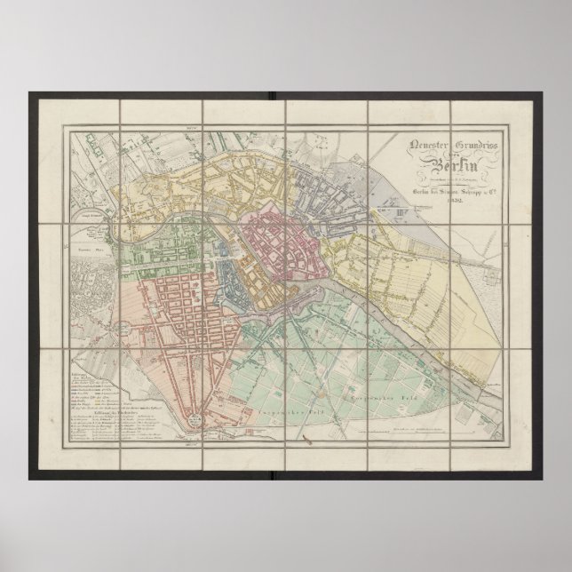 Berlin Map, Neuester Grundriss, Germany Plan Poster (Front)