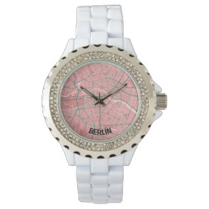 Berlin minimalist map clock - Rosa-Green Watch
