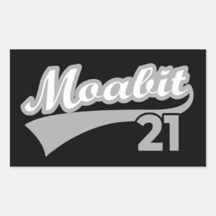 Berlin Moabit 21 Classic Retro City Rectangular Sticker