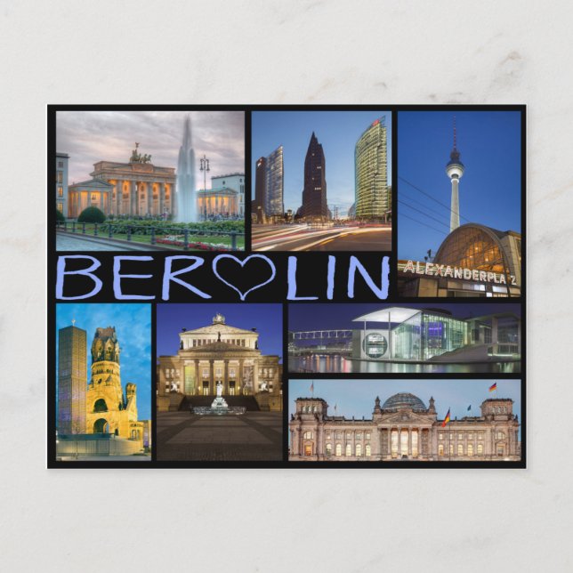 Berlin multi image postcard (Front)