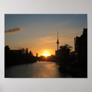 Berlin Nacht Germany Fernsehturm Nacht Skyline Poster