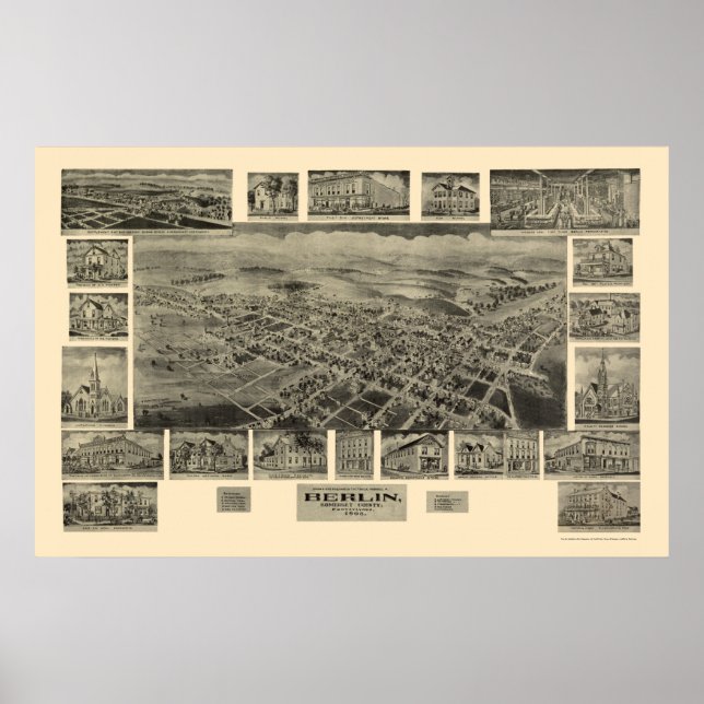 Berlin, PA Panoramic Map - 1905 Poster (Front)
